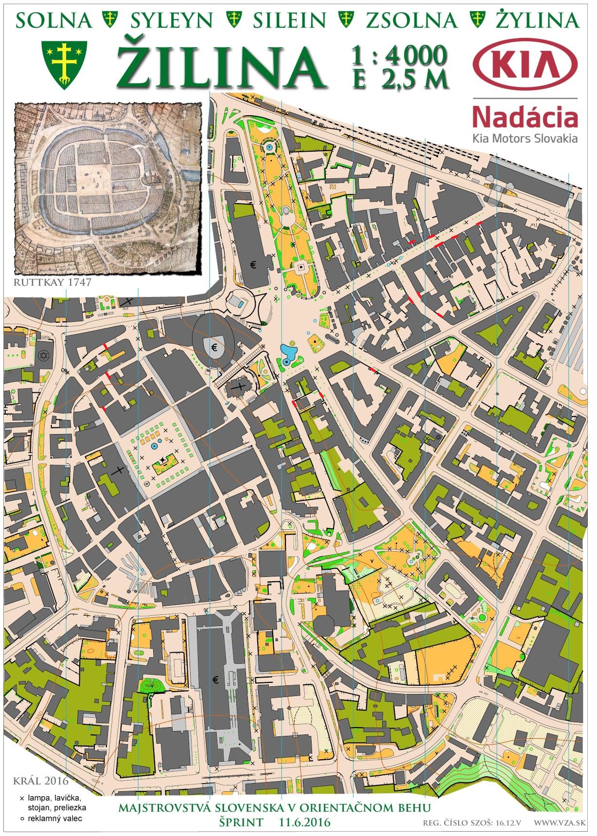 Msr Sprint Zilina June 11th 2016 Orienteering Map From Slovakian National Routegadget Database